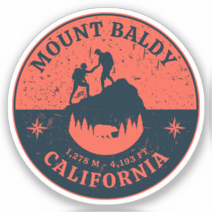 Sticker randonnée mount baldy, col alpin de montana