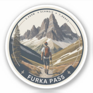 Sticker randonnée pédestre du col de furka
