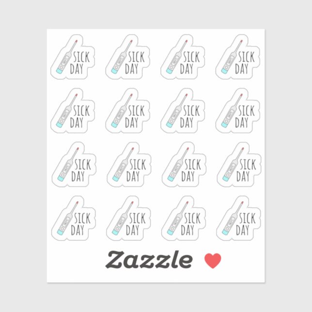 Sticker Rappel de jour de maladie Mini Thermomètre Bujo Pl (Feuille)