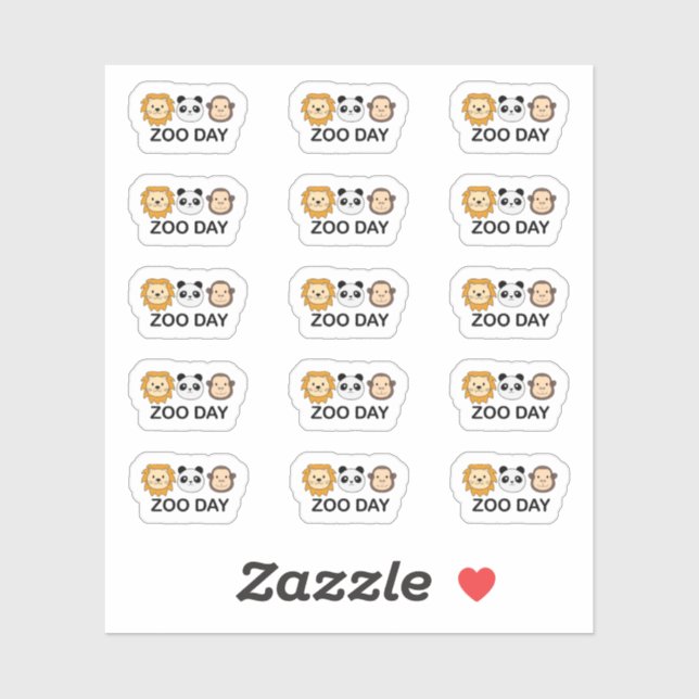 Sticker Rappel de jour de zoo Planificateur de visite d'an (Feuille)
