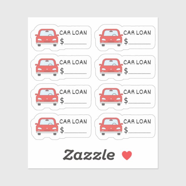 Sticker Rappel de prêt de voiture Facturation due Tracker  (Feuille)