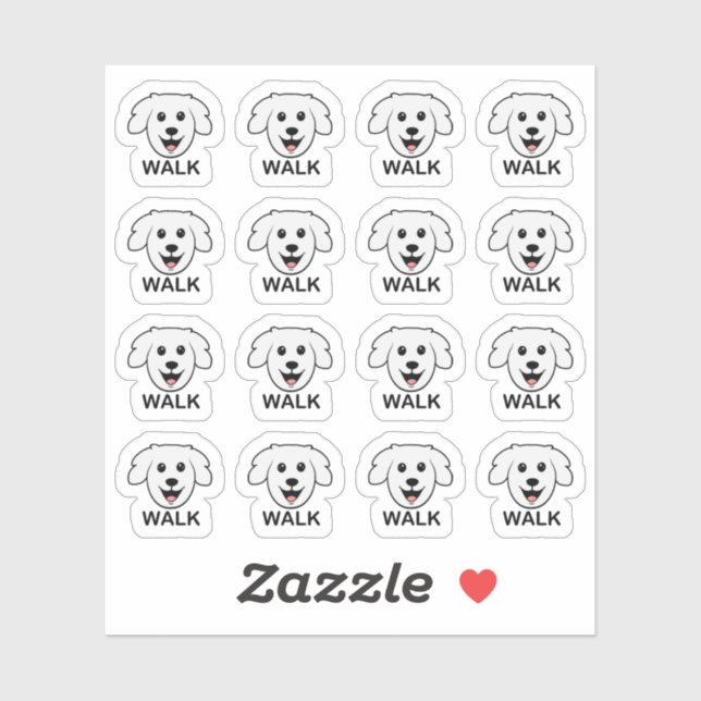 Sticker Rappel de promenade de chien Collier Exercice Bujo (Feuille)