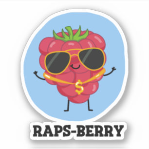 Sticker Raps-berry Funny Rapper Raspberry Pun