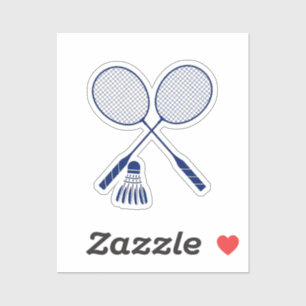 Sticker Raquettes de badminton minimales Volant Birdie Ble