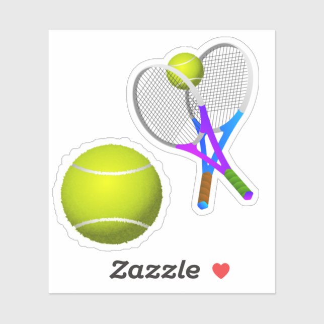 Sticker Raquettes de tennis et balle de tennis (Feuille)