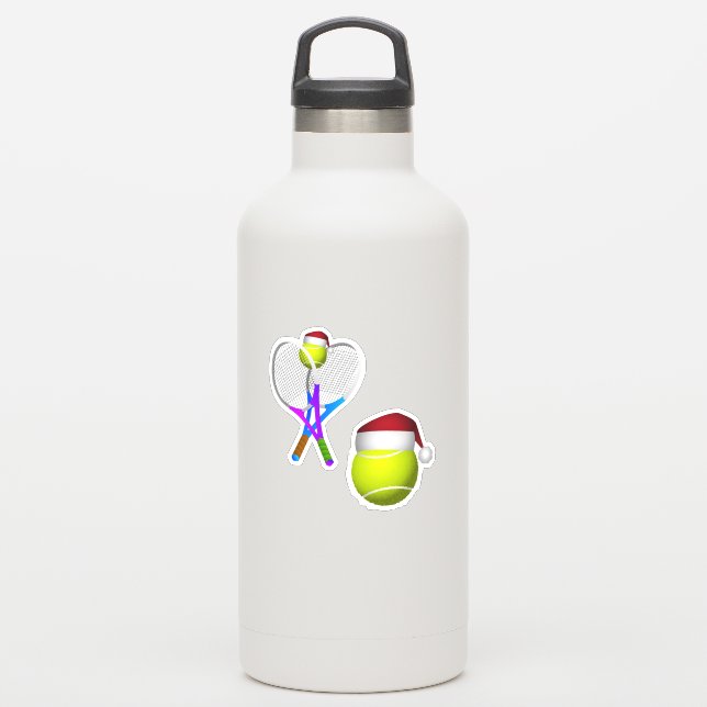Sticker Raquettes de tennis et balle de tennis Noël (Gourde)