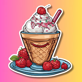 Sticker Raspberry Sundae étanche
