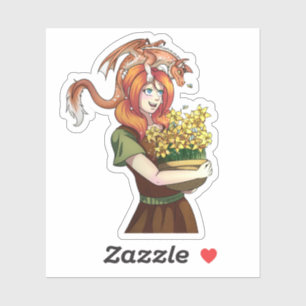 Sticker Rassembler les fleurs avec un dragon