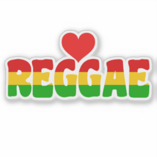 Sticker Rasta Drapeau Couleurs Aimer Reggae Texte