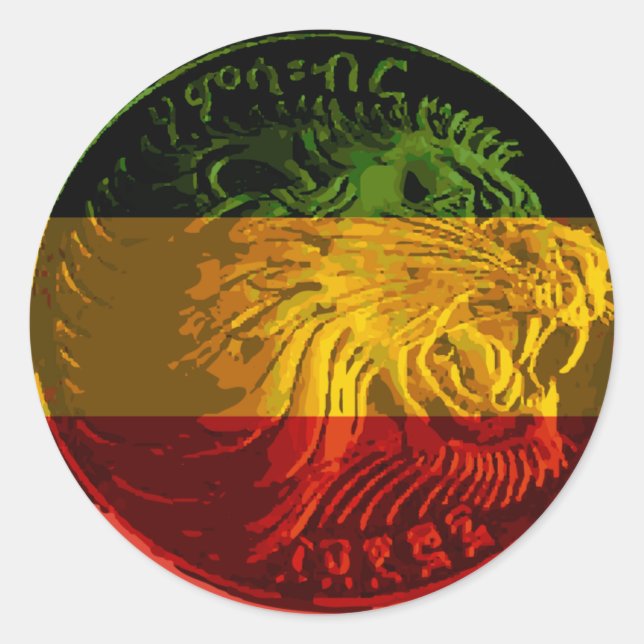 Sticker Rasta Lion d'Éthiopie (Devant)