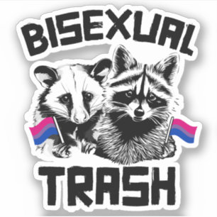 Sticker Raton laveur et opossum poubelle bisexuels
