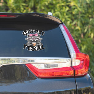 Sticker Raton laveur sauvage mais mignon avec des lunettes