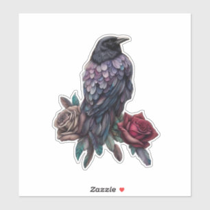 Sticker Raven et Roses Beau 
