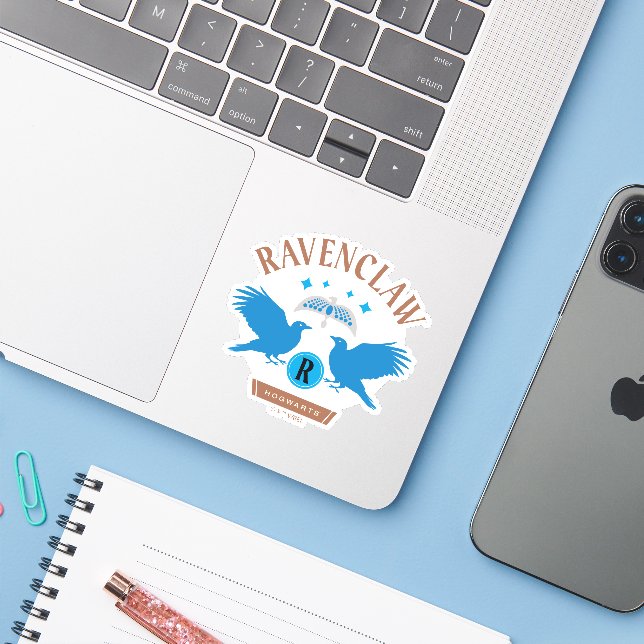 Sticker RAVENCLAW™ Maison double aigle Diadem Graphique (Ordinateur portable avec iPhone)