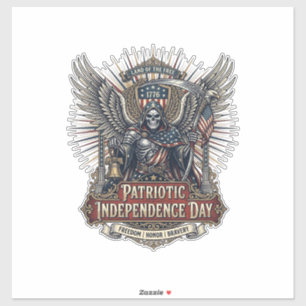 Sticker Reaper Chrome Patriotique Squelette de Patriote So
