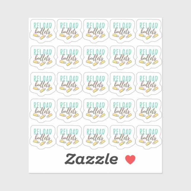 Sticker Recharger les balles Ammo Gun Tir Planner Planner (Feuille)
