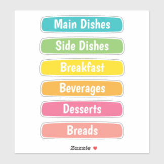 Sticker Recipe Dividers Personalized