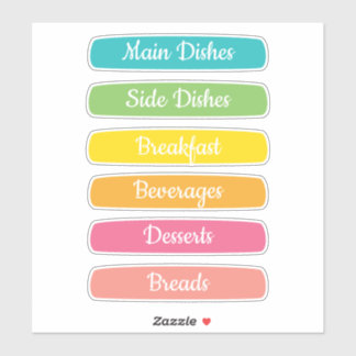 Sticker Recipe Dividers Personalized