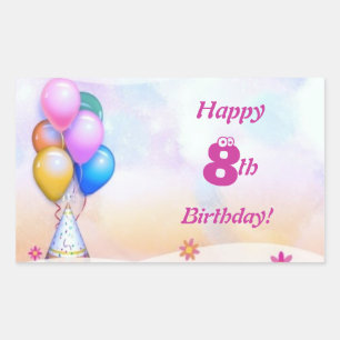 Sticker Rectangle Anniversaire de enfant