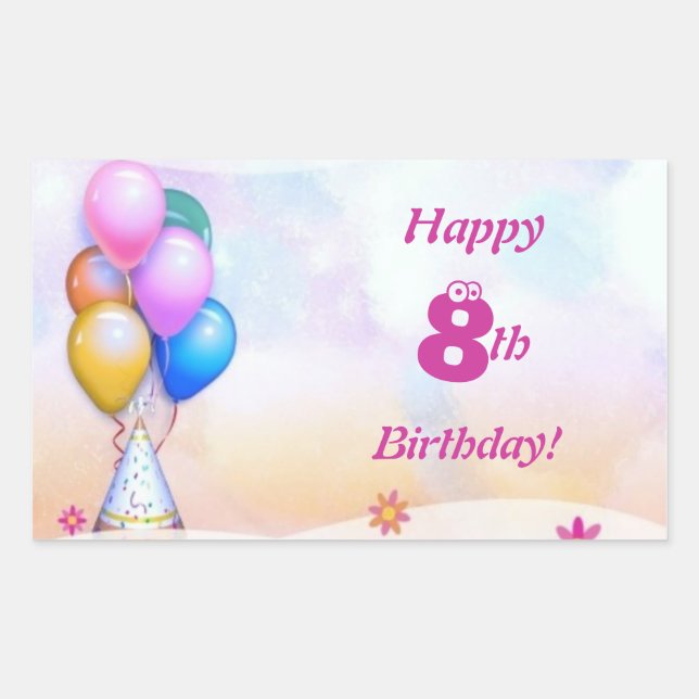 Sticker Rectangle Anniversaire de enfant (Devant)