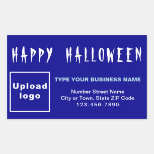 Sticker Rectangle Bleu Halloween d'affaires