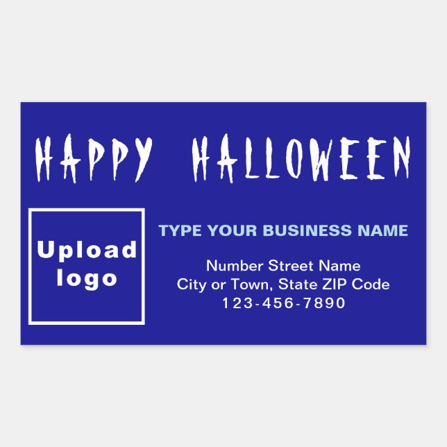 Sticker Rectangle Bleu Halloween d'affaires (Devant)