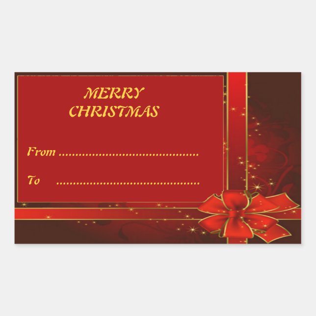 Sticker Rectangle de Noël Joyeux (Devant)
