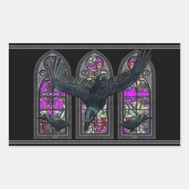 Sticker Rectangle gothique Ravens (Devant)