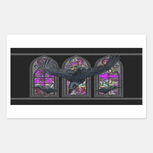 Sticker Rectangle gothique Ravens