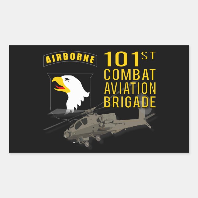 Sticker Rectangulaire 101e aviation de combat - Apache (Devant)