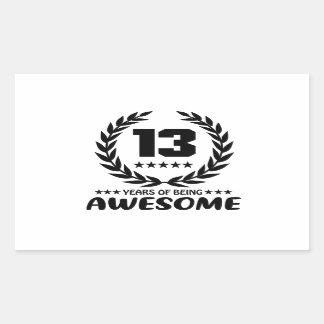 Sticker Rectangulaire 13 ans d'être génial