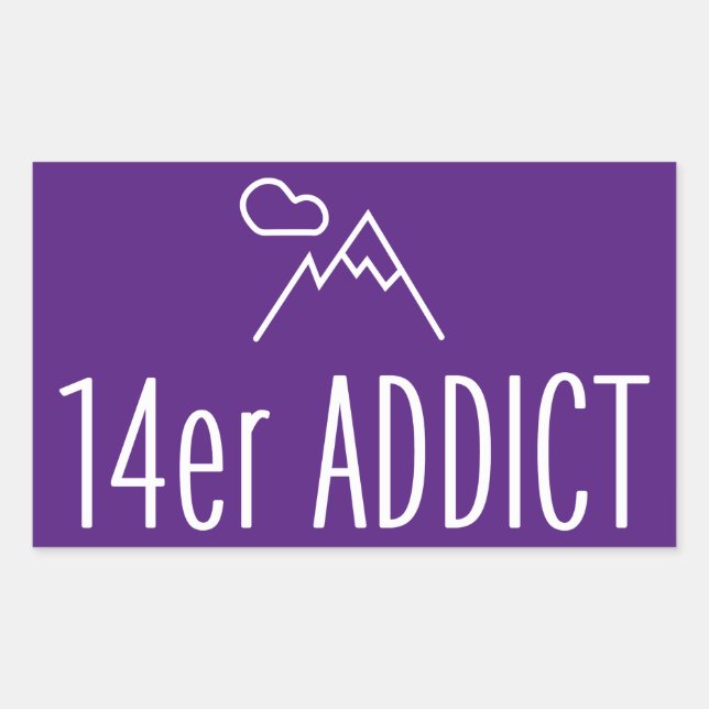 Sticker Rectangulaire 14er Addict (Devant)