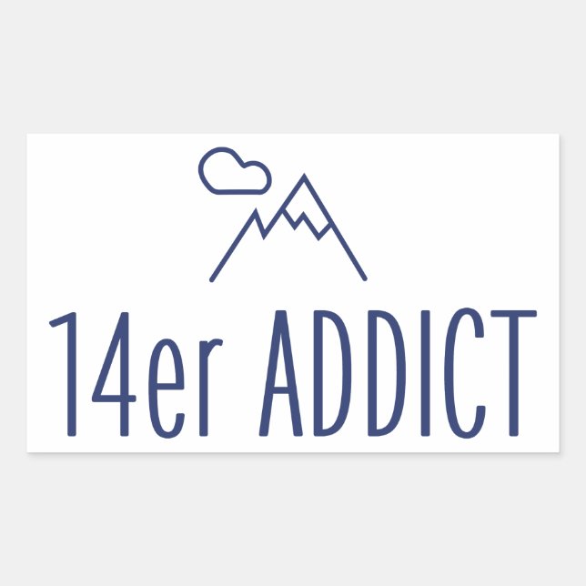 Sticker Rectangulaire 14er Addict (Devant)