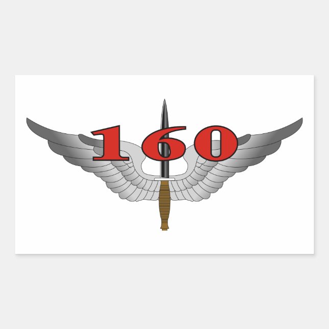 Sticker Rectangulaire 160e Régiment d'aviation des opérations spéciales (Devant)