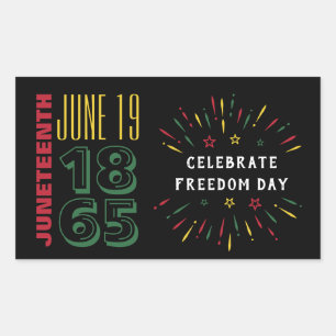 Sticker Rectangulaire 19 juin 1865 Feu d'artifice d'histoire noire