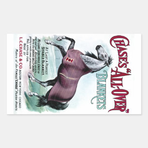Sticker Rectangulaire 19e C. Couvertures Chase Horse