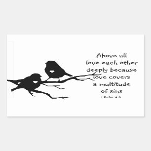 Sticker Rectangulaire 1 Pierre 4 :8 Par-dessus tout l'amour profondément