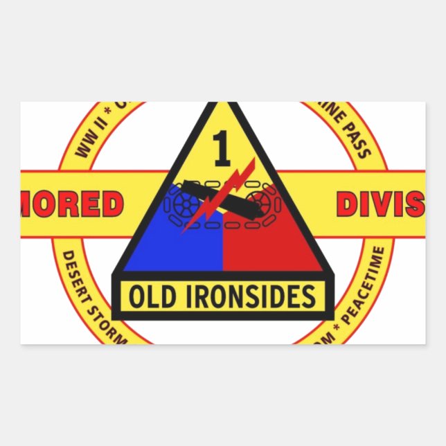 STICKER RECTANGULAIRE 1ÈRE DIVISION ARMOIRE "ANCIENNES IRONSIDES" (Devant)
