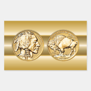 Sticker Rectangulaire 2013 American Buffalo Proof Gold Coin ~ USA