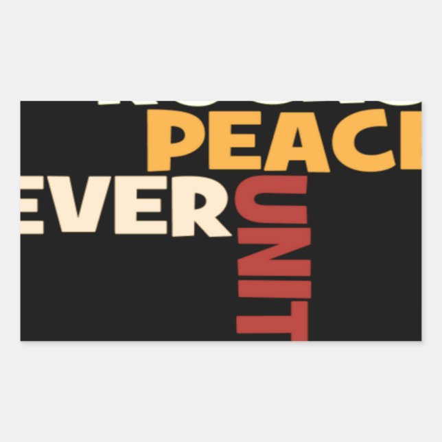 Sticker Rectangulaire 2014 Love Rocks Peace Art Imprimer (Devant)