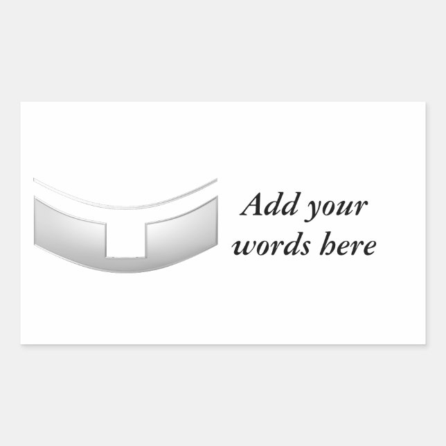 Sticker Rectangulaire 3-D Look Silver Priest's ou ministre's Collar (Devant)