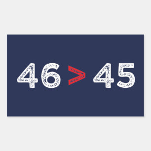 Sticker Rectangulaire 46 > 45 - Trump Perdu Biden I