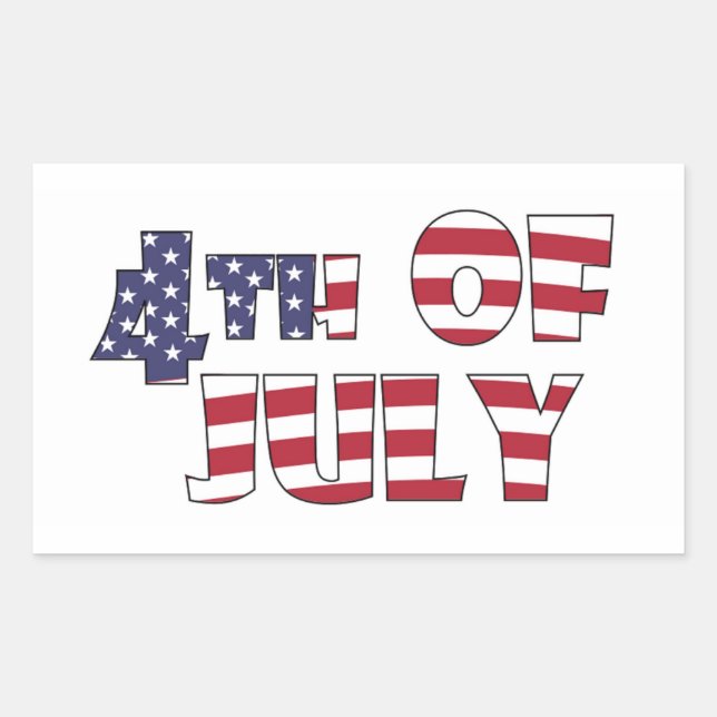 Sticker Rectangulaire 4 juillet (Devant)