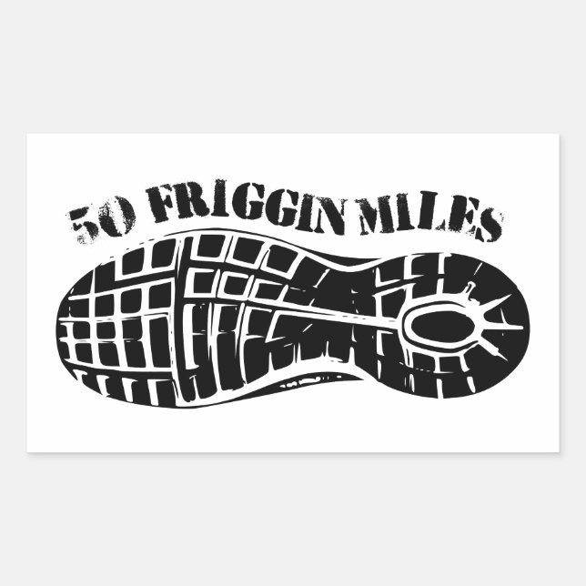 Sticker Rectangulaire 50 Miles Friggin Ultra Running (Devant)