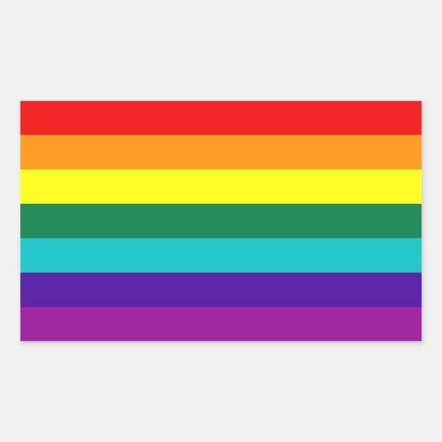 Sticker Rectangulaire 7 bandes Stick Gay pride arc-en-ciel (Devant)