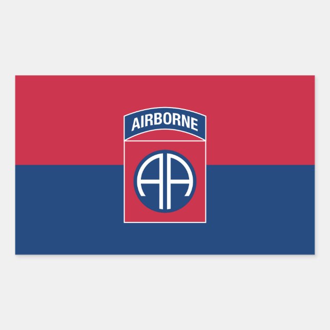 Sticker Rectangulaire 82e division aérienne Flag Military Vétéran (Devant)
