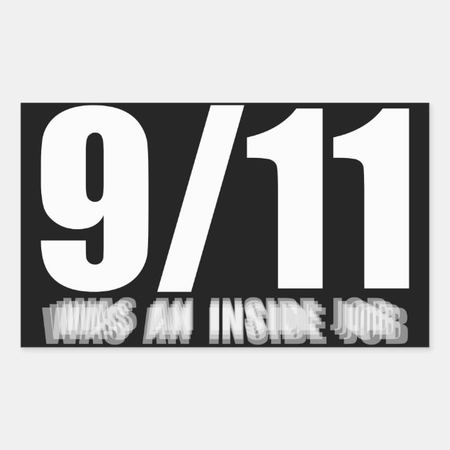 Sticker Rectangulaire 9/11 was an inside job (Devant)