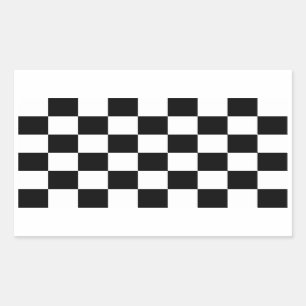 Sticker Rectangulaire à damiers noir et blanc