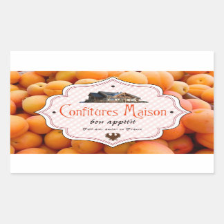 Sticker Rectangulaire Abricot fait maison d'étiquette de Français de