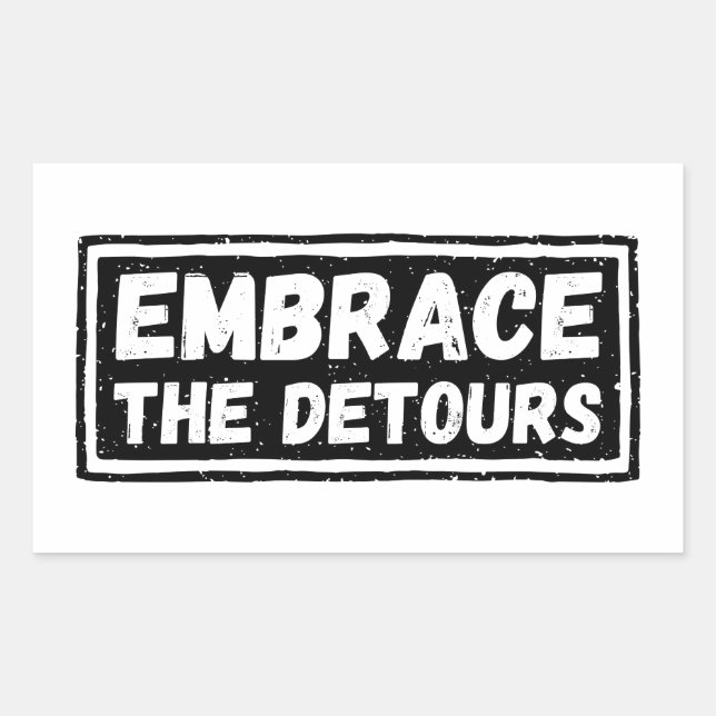 Sticker Rectangulaire Acceptez La Citation Inspirationnelle Detours (Devant)